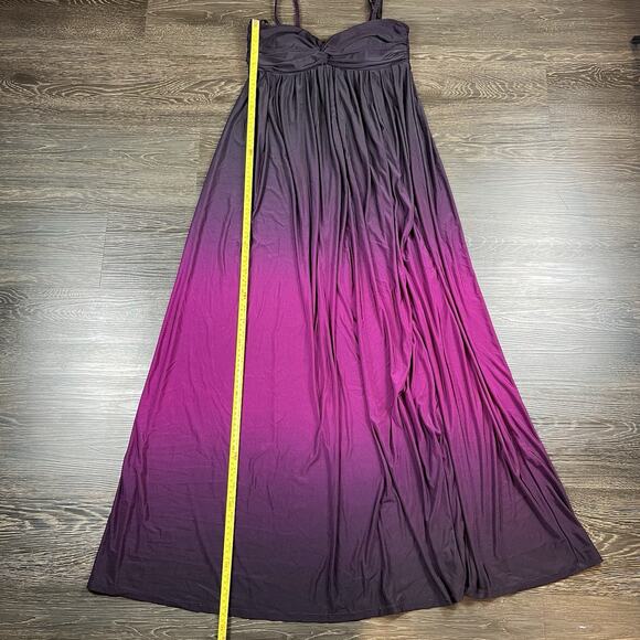 Y2K Maxi Dress Sleeveless Sz 4 Whimsigoth Dark Romantic Plum Ombre Fairy Vamp - Picture 8 of 11